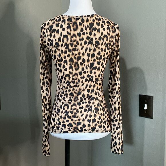 Victoria secret Sheer Mesh Long Sleeve Leopard Top - Picture 7 of 9
